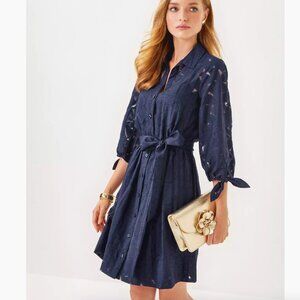 Lilly Pulitzer Amrita Navy Shirtdress Size 4